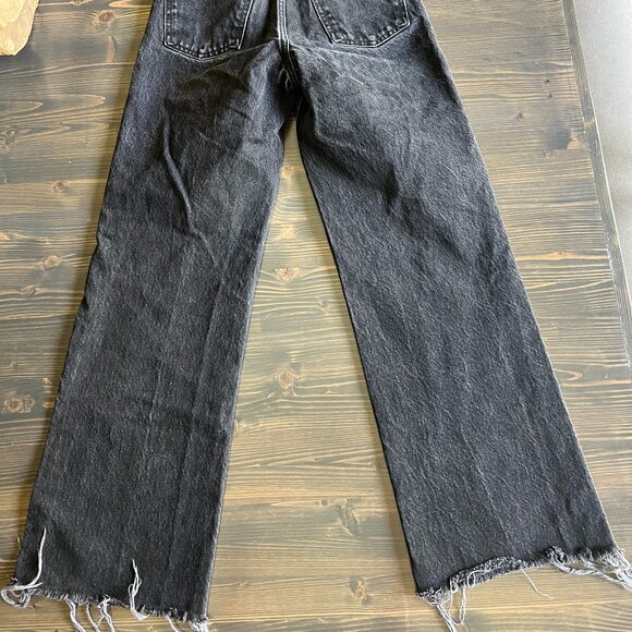 ♠️ ZARA ♠️ TRF HIGH RISE WIDE LEG JEANS Black Sz 2 - Picture 2 of 4